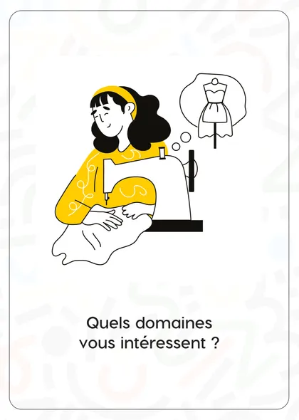 Carte The Beginning : « Quels domaines vous intéressent ? »