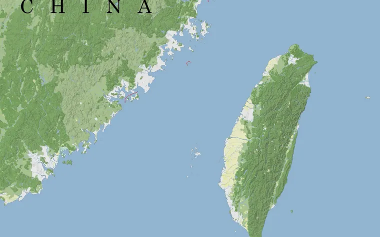 Carte du jeu : zoom sur le détroit de Taïwan